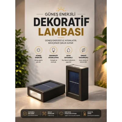 BUĞZ Bahçe Aydınlatması Solar Güneş Enerjili Dekoratik Led Işıklı Lamba