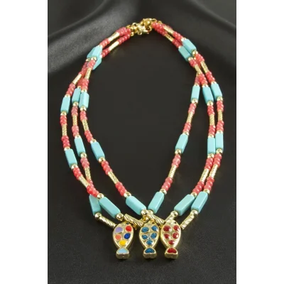 BUĞZ Balık Taşlı Boncuk Kolye