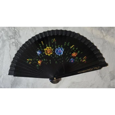 BUĞZ Bambu Çift Taraflı Siyah Yelpaze 12li Paket