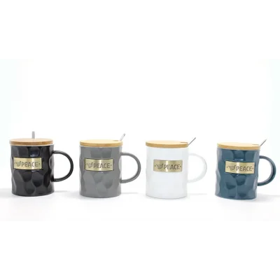 BUĞZ Bambu Kapaklı Porselen Kupa Bardak