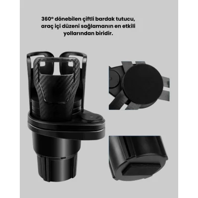 BUĞZ Bardak Tutucu ve Manyetik LED Ambiyans Işığı 2’li Set - BUĞZ
