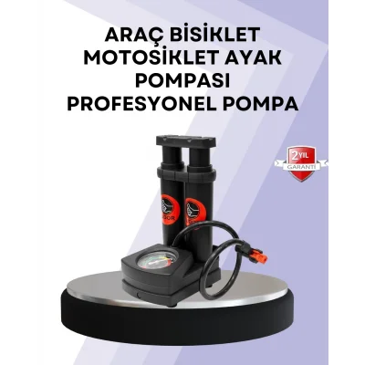 BUĞZ Basınç Saatli Ayak Pompası Bisiklet ve Araç Uyumlu