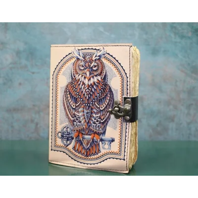 BUĞZ Baykuşlu Deri Defter Model 3