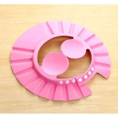 BUĞZ Bebek Banyo Şapkası Düğmeli Kulaklıklı Pembe