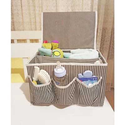 BUĞZ Bebek Beşik Başucu Düzenleyici Kapaklı 5 Bölmeli Organizer