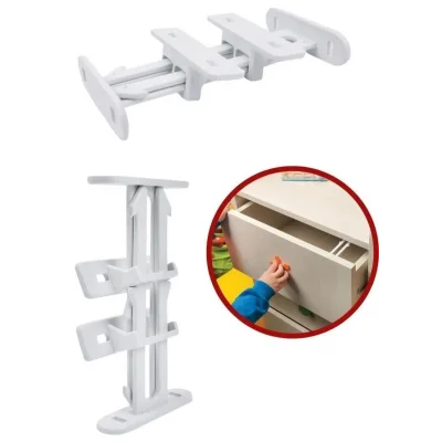 BUĞZ Bebek Çocuk Koruma Kilidi - Dolap Çekmece Kilidi Sürgülü Kilit