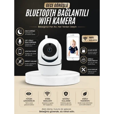 BUĞZ Bebek Takip Kamerası  Gece Görüşlü WiFi Güvenlik Kamerası