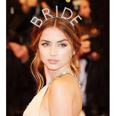 BUĞZ Bekarlığa Veda Mega Boy Kristal Taşlı Gümüş Bride Taç Gelin Tacı 20X21 cm