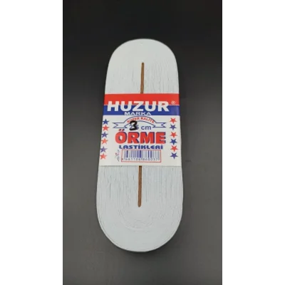 BUĞZ Beyaz - 3cm Paça Lastik Yassı Geniş 10mt. Bx40