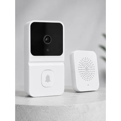 BUĞZ Beyaz Akıllı Güvenlik Kapı Zili | Telefon Kontrollü Wi-Fi Görüntülü Kapı Zili - BUĞZ