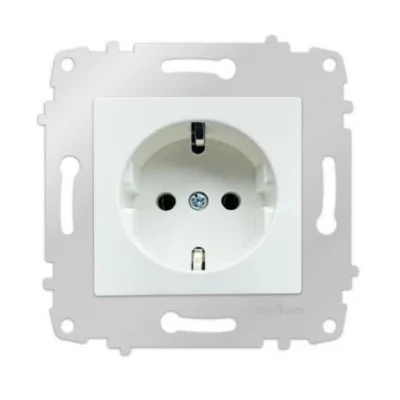  Beyaz Çocuk Korumalı Topraklı Priz Çerçevesiz - Priz ve Anahtar İçin Uyumlu Çerçeve