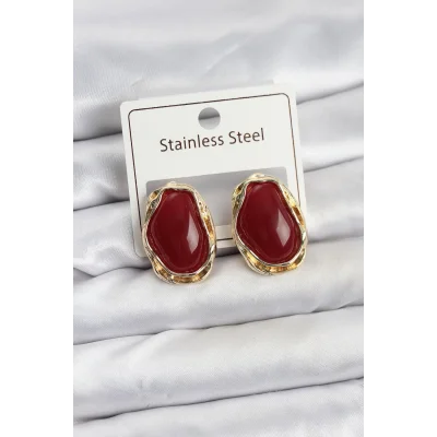 BUĞZ Beyaz Damla Model Pirinç Vintage Kadın Küpe