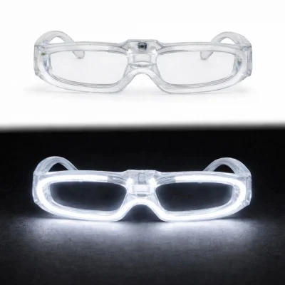 BUĞZ Beyaz LED Işıklı Parti Gözlüğü 3 Modlu – Glow & Gece Eğlence Gözlüğü
