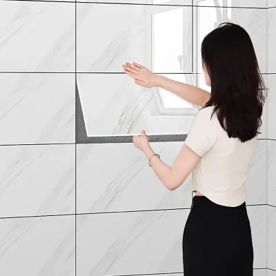 BUĞZ Beyaz Mermer Desenli Alüminyum Plastik Duvar Stickerı