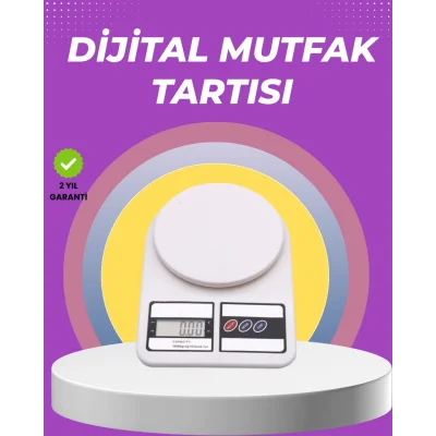  Beyaz Plastik Dijital Mutfak Tartısı – 24x16.8x1.5cm