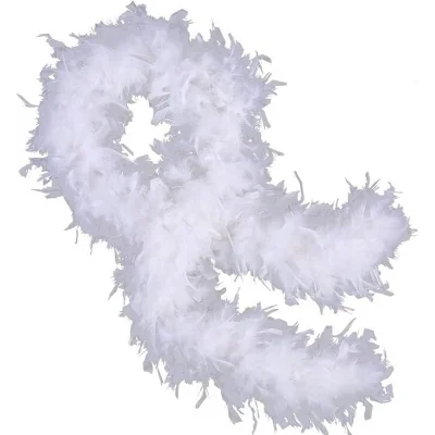 BUĞZ Beyaz Renk Kabarık Kalın Otriş Boa Tüy 6 cm Genişlik 180-200 cm Uzunluk