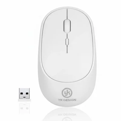 BUĞZ Beyaz Renkli Ergonomik Sessiz Kablosuz Mouse – USB Alıcılı, Ofis ve Oyun İçin Konforlu Bilgisayar Faresi MS6310