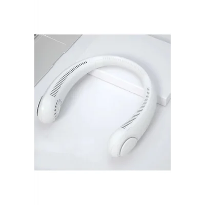 BUĞZ Beyaz Renkli Giyilebilir Kablosuz Şarjlı Taşınabilir Mini Soğutucu Fan 2 Yıl Garantili