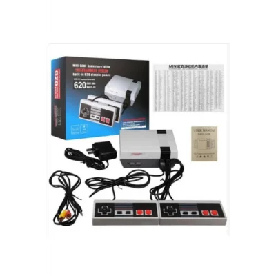 BUĞZ Beyaz retro mini oyun konsolu 620 oyunlu HDMI bağlantılı bluetoothsuz televizyon atarisi