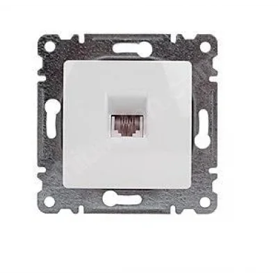  Beyaz Telefon Prizi Nümeris Çerçevesiz - Priz ve Anahtar İçin Uyumlu Çerçeve