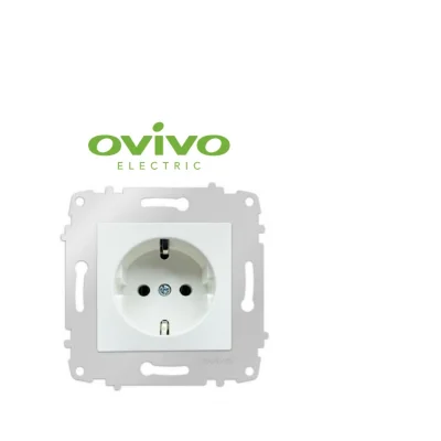 Beyaz Topraklı Priz Çerçevesiz Grano - Priz ve Anahtar İçin Uyumlu Çerçeve