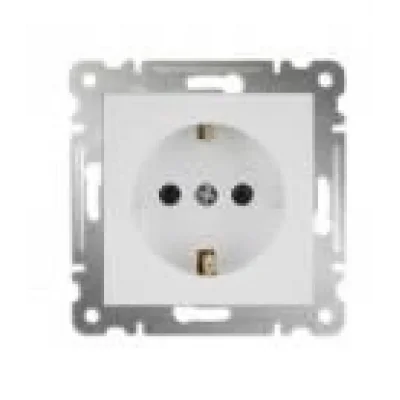  Beyaz Topraklı Priz Çerçevesiz - Priz ve Anahtar İçin Uyumlu Çerçeve