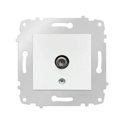  Beyaz Tv Prizi F Konnektörlü Çerçevesiz Grano - Priz ve Anahtar İçin Uyumlu Çerçeve