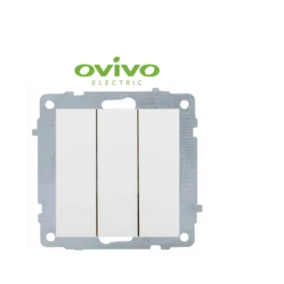  Beyaz Üçlü Anahtar Çerçevesiz Grano - Priz ve Anahtar İçin Uyumlu Çerçeve