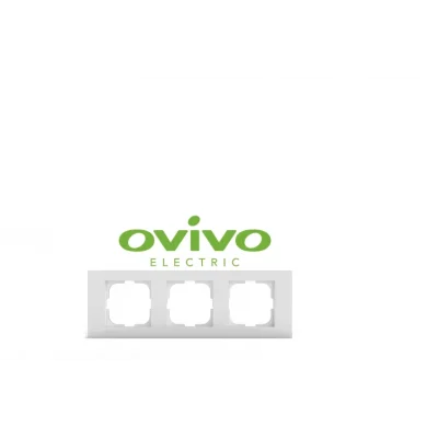  Beyaz Üçlü Çerçeve Grano - Priz ve Anahtar İçin Uyumlu Çerçeve