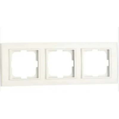  Beyaz Üçlü Çerçeve - Priz ve Anahtar İçin Uyumlu Çerçeve