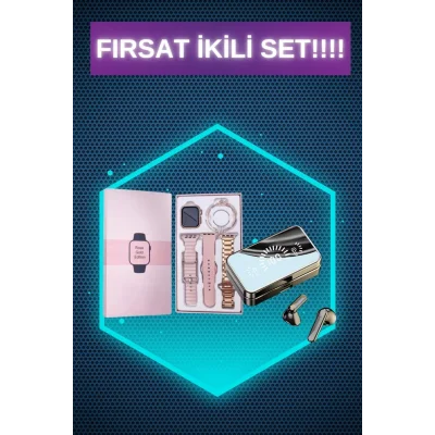 BUĞZ Bileklikli Amoled Ekran Akıllı Saat ve Dijital Göstergeli Kablosuz Bluetooth Kulaklık ANC/ ENC