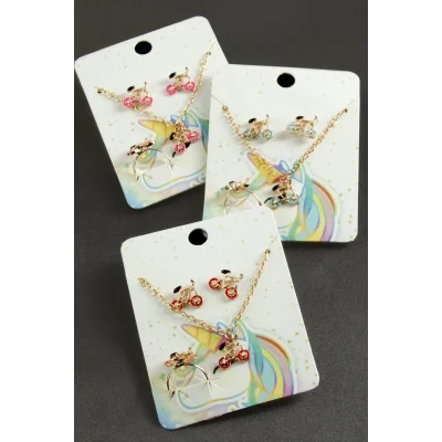  Bisiklet Mineli Set Kolye