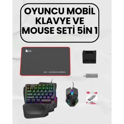  Bluetooth 5.3 Bağlantılı Mobil Oyun Dönüştürücü Set – Klavye + Mouse + Adaptör