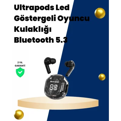 BUĞZ Bluetooth 5.3 Kablosuz Kulaklık 30mm Sürücü LED Ekranlı Mikrofonlu