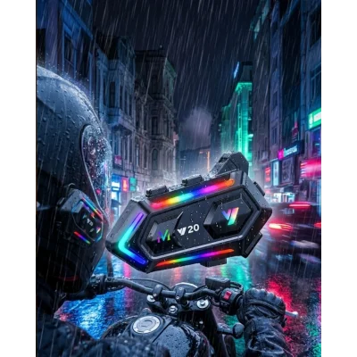 BUĞZ Bluetooth 5.3 Motosiklet Kask Intercom Kulaklık 1000 Metre IPX6 Su Geçirmez