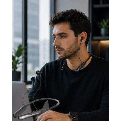 BUĞZ Bluetooth 5.4 Boyun Askılı Kulaklık Manyetik Kulaklıklı Type C Şarjlı