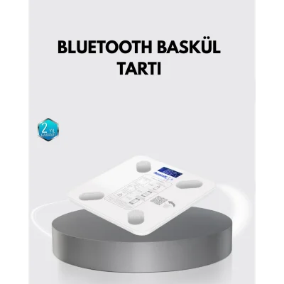 BUĞZ Bluetooth Akıllı Tartı – 8 Fonksiyonlu Dijital Baskül, 180 kg Kapasiteli