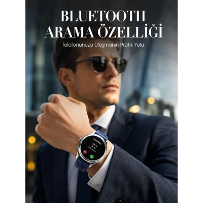 BUĞZ Bluetooth Arama Destekli Uzun Pil Ömürlü Akıllı Saat 3 Kordonlu