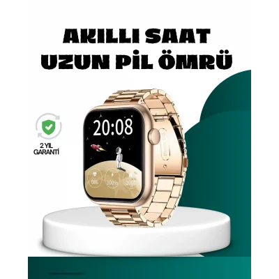 BUĞZ Bluetooth Arama Özellikli Akıllı Saat Uzun Pil Ömürlü