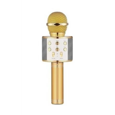 BUĞZ Bluetooth bağlantılı altın renkli dahili hoparlörlü karaoke mikrofon 2 yıl garantili