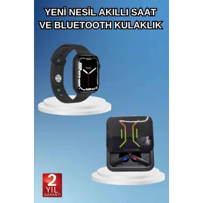  Bluetooth Bağlantılı Kablosuz Kulaklık ve Yeni Nesil Akıllı Saat 5.0 Bluetooth