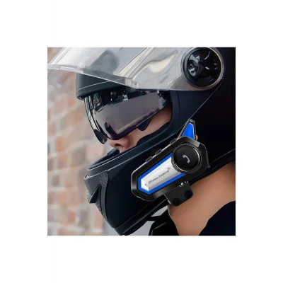 BUĞZ Bluetooth bağlantılı su geçirmez fenerli motosiklet kask kulaklığı interkom 2 yıl garantili