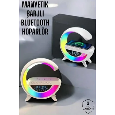 BUĞZ Bluetooth Hoparlör 15W Kablosuz Hızlı Şarj LED Gece Lambası - BUĞZ