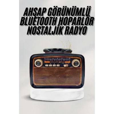 BUĞZ Bluetooth Hoparlör Ahşap Renk Vintage Işıklı Nostaljik Radyo Fm Ahşap Görünümlü - Lisinya