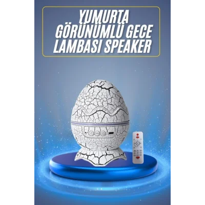 BUĞZ Bluetooth Hoparlör Dinozor Yumurtası Gece Masa Lambası Projektör - Lisinya