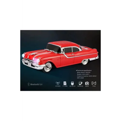BUĞZ Bluetooth hoparlör kırmızı renk FM radyo SD kart USB desteği çoklu bağlantı 5 saat dinleme