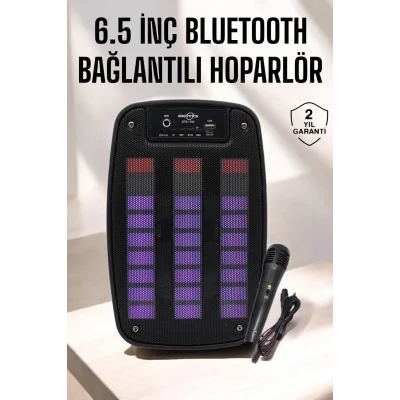  Bluetooth Hoparlör RGB Işıklı USB SD Kart Girişli Taşınabilir