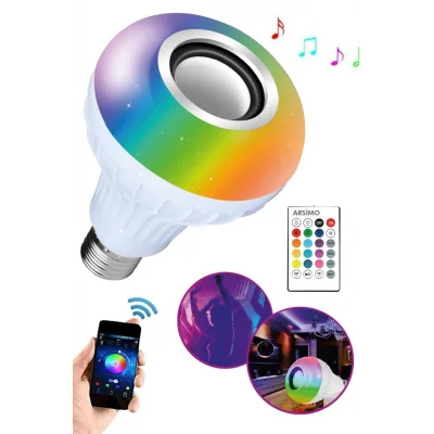 BUĞZ Bluetooth hoparlörlü ve uzaktan kumandalı beyaz LED lamba, 2 yıl garantili - Elektronik