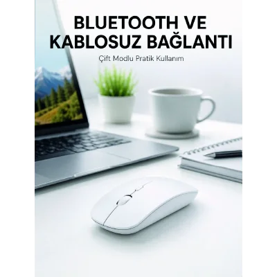 BUĞZ Bluetooth Kablosuz Wireless Mouse Şarjlı Sessiz Ergonomik 5000 DPI Fare
