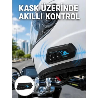 BUĞZ Bluetooth Kask Kulaklığı Intercom 5.0 Bluetooth Android ve İOS Uyumlu Yeni Nesil
